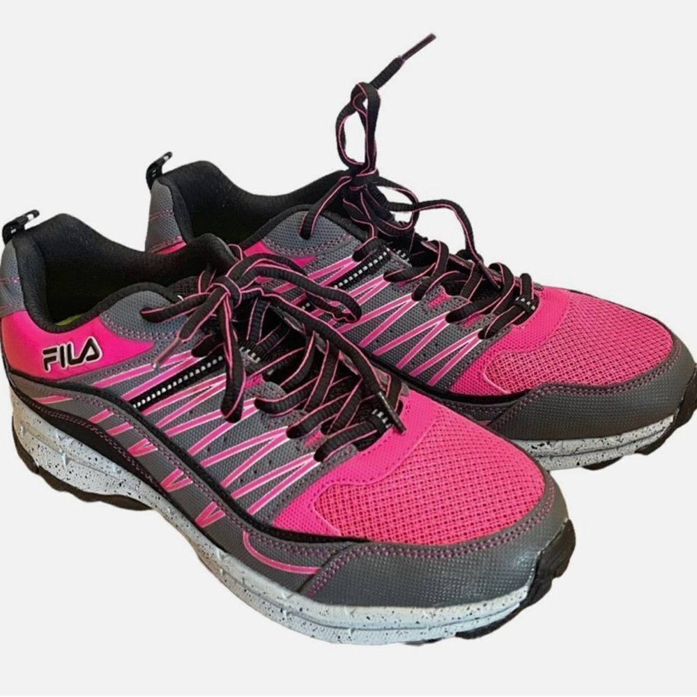Fila Pink and Gray Athletic Shoes with Cushioned Midsole